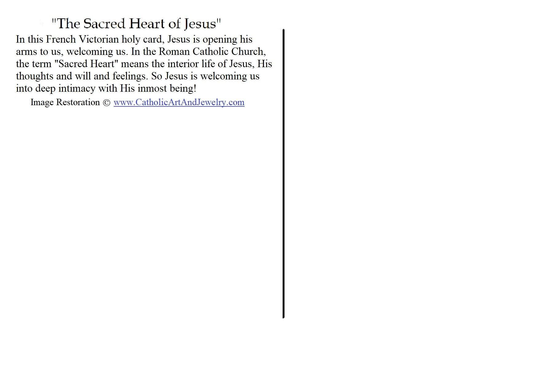 The Sacred Heart of Jesus Postcard / Holy Card – Pack of 3, 10, or 100 ...
