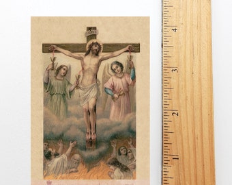 Gebed voor de Heilige Zielen in het vagevuur – St. Gertrudisgebed – gerestaureerde vintage heilige kaart/begrafeniskaart – verpakking van 10/100/1000