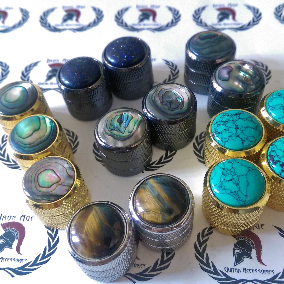 Carved Abalone Inlay Guitar Knobs Luxury Custom Look Etsy