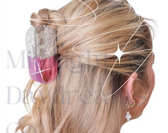 Chill Pill Hair Clips - Half-Up Hairdo Glitter