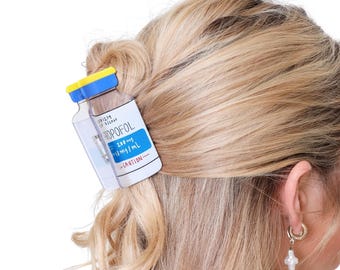 Half Up Propofol Bottle Hair Claw Clip