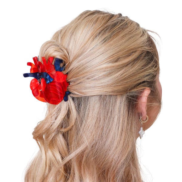 Half Up Anatomical Heart Claw Clip