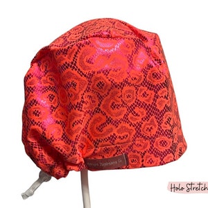 Coral and Pink Holographic Animal Holo Women’s Euro Scrub Hat