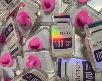 Holographic Botox Badge Pin
