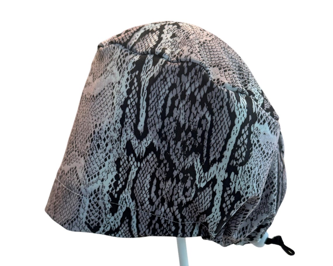 Snake Hand Scrub Black and Grey Snake Stretch Euro Scrub Hat OR Cap - Etsy