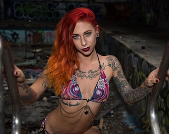 Manifestia Adorned Bikini Set - with chains, crystal, sacred geometry