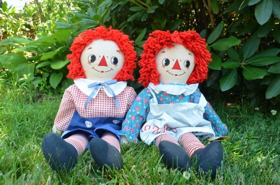 large raggedy ann and andy dolls
