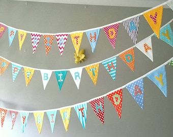 fabric birthday banner etsy