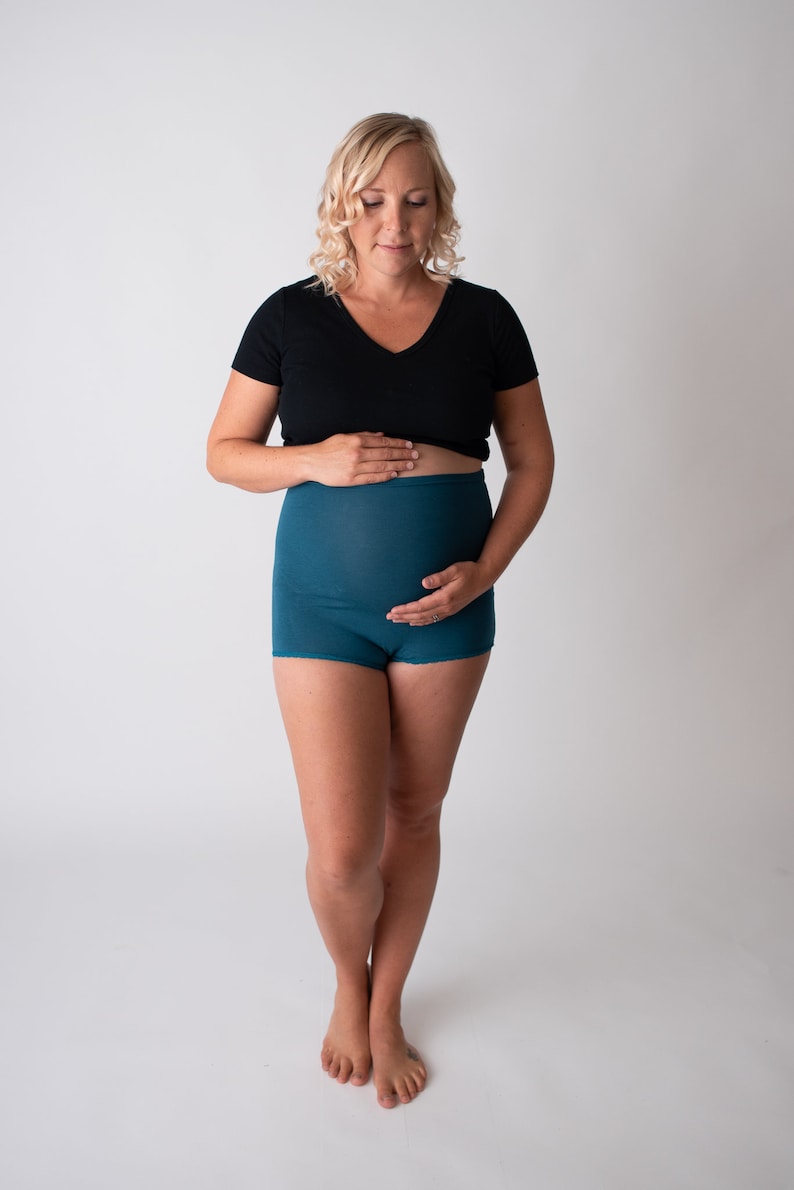 Teal Bamboo High Waisted Underwear. Made in Canada. Maternity Etsy