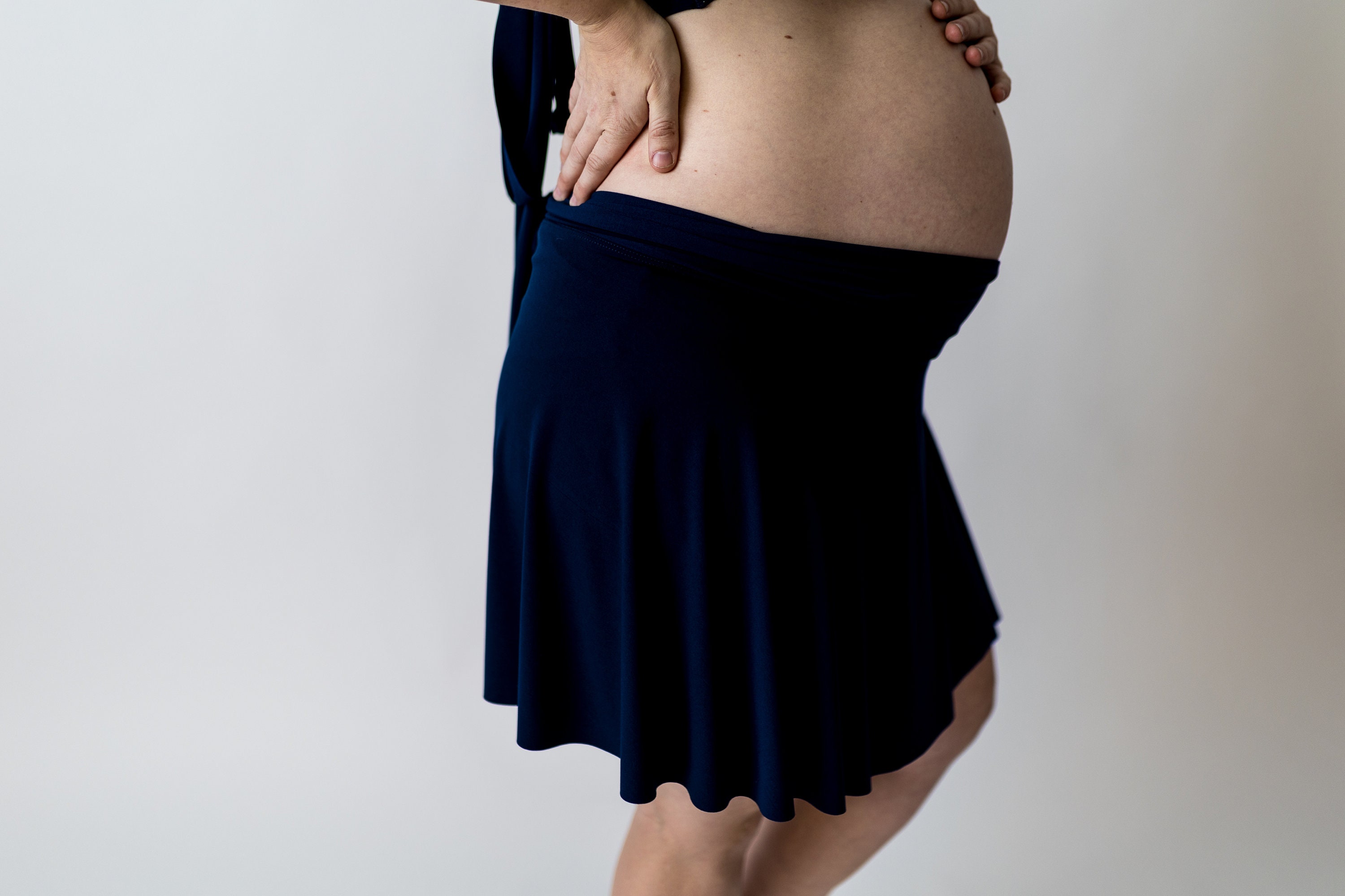 Navy Labor Skirt. Made in Canada. Water Birth. Home Birth. Labour