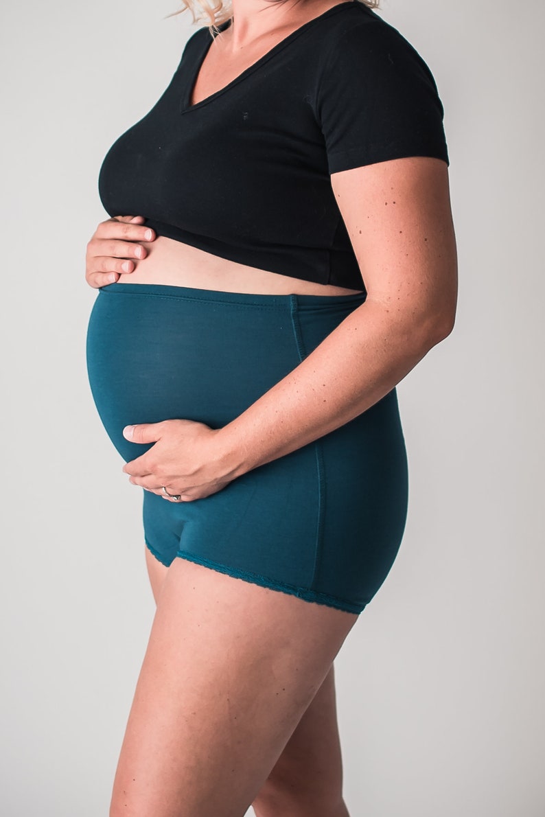 Teal Bamboo High Waisted Underwear. Made in Canada. Maternity Etsy