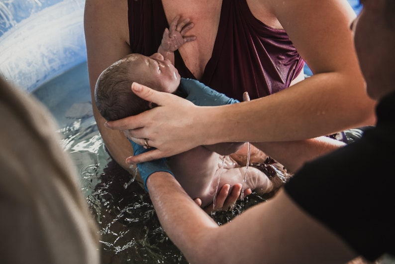Waterbirth homebirth or hospital labour outfit Turquoise Labour Top Maternity labour gown