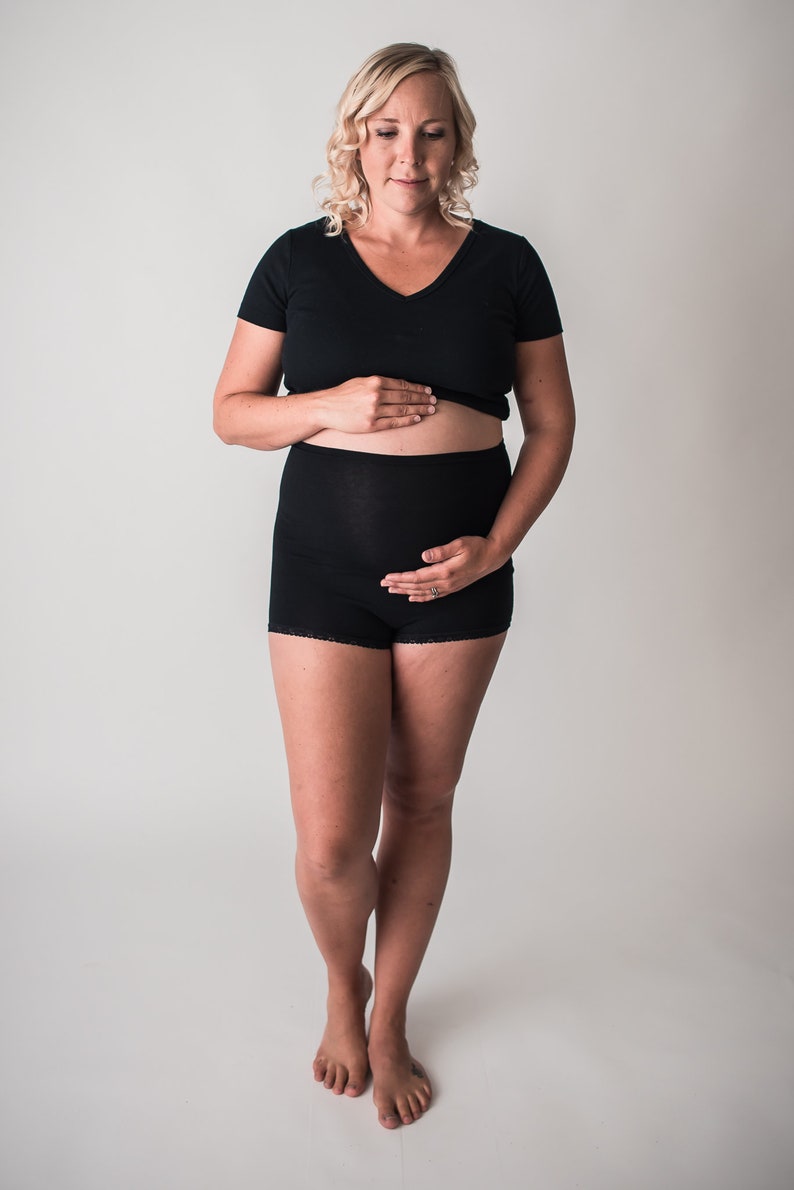 Black Bamboo Maternity Underwear High Waisted Etsy