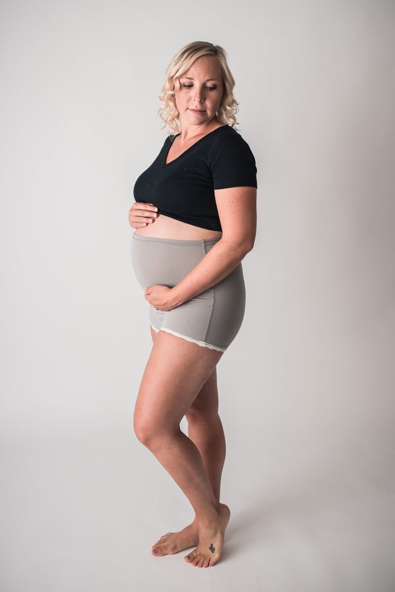 Buy Grey Bamboo High Waisted Underwear. Made in Canada. Maternity