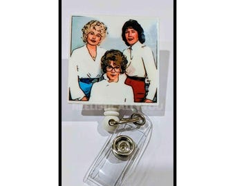 Badge Reel | Badge holder | Classic movie secretary team | brains and beauty | working | office work | working women | Add beads!