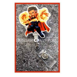 Badge Reel | Badge holder | America Superheroes | Lanyard | odd wizard hero | superheroes | man dad reel | Get beads added!