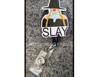 Badge Reel | Badge holder | SLAY BAE | Lanyard | fashion reel | African American artist Inspired singer | Get beads added!
