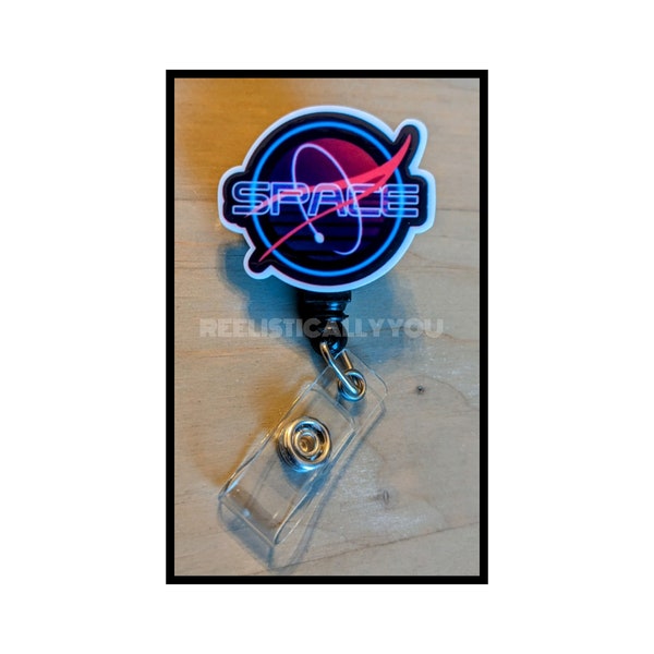 Badge Reel | Badge holder | Outer space | Lanyard | Space aliens exist | life beyond our planet | Space and galaxies | Get beads added!