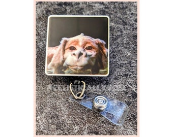 Badge Reel | Badge holder | Lanyard | Neverending | dragon dog | retro 80s movie | horse in quicksand | save the child princess | Add beads!