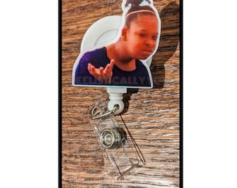 Badge Reel | Badge holder | Lanyard | wtf | DUH | Ok and??? | Who cares | funny meme girl | sassy attitude | hand gesture | ADD beads!