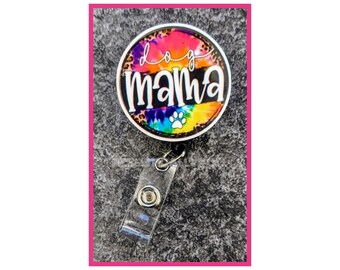 Badge Reel | Badge holder | Lanyard | Dog mama mom | love fur babies | my dogs are my children | animal love | dog lover | ADD beads!