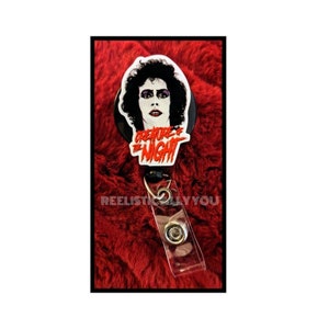 Badge Reel | Badge holder | Night creature horror show| Lanyard | creepy movie | old retro scary show | Get beads added!