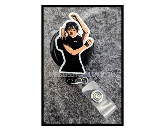 Badge Reel | Badge holder | Lanyard | Creepy school for the gifted | Epic dance scene | dark hero girl dances | scary dance | Add beads!