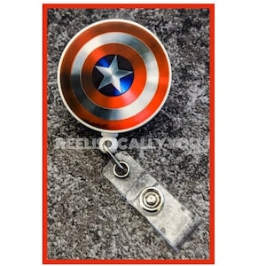Badge Reel | Badge holder | USA Superheroes | Lanyard | shield | male heros | superheroes | man dad reel | Get beads added!