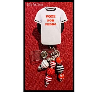Badge Reel | Badge holder | Pedro | T-shirt | Lanyard | Character reel | ADD beads