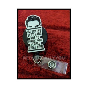Badge Reel | Badge holder | Ew Creek inspired | Lanyard | tv show | gross David | don&#39;t want to connect with people  | Get beads added!