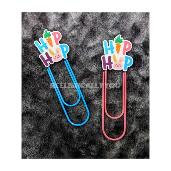 JUMBO SET OF 2 Planner clips | Bookmark | Paperclip | 4 inch clip | Scrapbooking | Crafting | Hip hop bunny clips