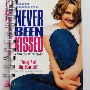 Never Been Kissed recycled VHS notebook, vhs movie, unique gift, upcycled, repurposed, retro, sketchbook, chick flick gift, friendship gift