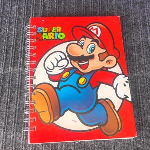 Super Mario Storybook Journal – Upcycled Book Turned Notebook, Handmade Gamer Diary, Recycled Junk Journal, Unique Nostalgic Gift
