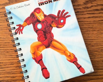 Iron Man storybook journal, repurposed, recycled book turned journal, notebook, thought book, blank journal, memory book, junk journal, gift