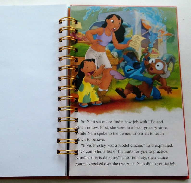 Lilo and Stitch Storybook Journal Upcycled Repurposed Etsy