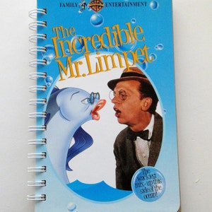 The Incredible Mr Limpet VHS notebook, movie notepad, notebook junk journal, VHS movie, unique gift, purse notebook, present, nostalgic gift