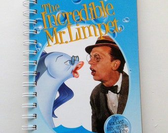 The Incredible Mr Limpet VHS notebook, movie notepad, notebook junk journal, VHS movie, unique gift, purse notebook, present, nostalgic gift