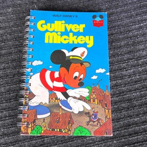 Gulliver Mickey upcycled journal, notebook, junk journal, autograph book, bullet journal, repurposed, unique gift, sketchbook travel journal