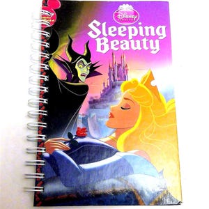 Sleeping Beauty Storybook Journal – Upcycled Disney Book, Recycled Blank Notebook, Sketchbook, Diary, Autograph Book, Handmade Gift