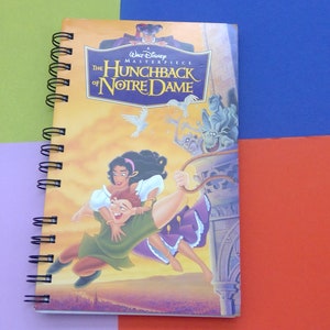 The Hunchback of Notre Dame  VHS notebook, movie notepad, blank notebook, VHS cover, autograph book, disney book junk journal, unique gift
