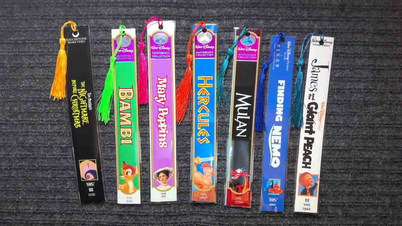 Listing 3, VHS movie bookmark, book lover gift, movie lover gift, Disney movie lover gift, vintage movie bookmark, bookclub gift image 2