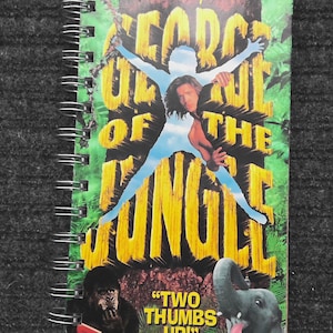 George of The Jungle recycled VHS movie cover notebook, repurposed notebook, retro movie gift, unique gift , upcycled VHS