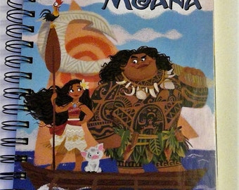 Moana Storybook Journal – Recycled Little Golden Book – Disney Autograph Book – Sketchbook – Junk Journal – Gift for Disney Fans