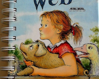 books and journals Charlotte's Web , storybook journal, blank journal, book turned journal, diary, childhood book, upcycled journal notebook junk journal