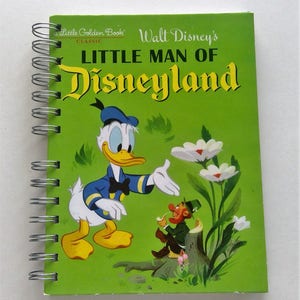 Little Man of Disneyland upcycled journal, storybook journal, sketchbook, notebook, disney autograph book, diary, Walt Disney, disney diary