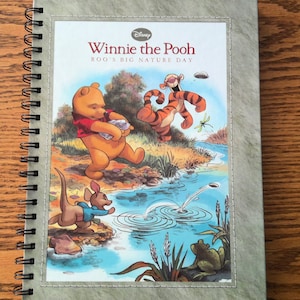 Winnie the Pooh, storybook journal, upcycled,  recycled book turned journal, notebook, sketchbook, diary, blank journal, autograph book