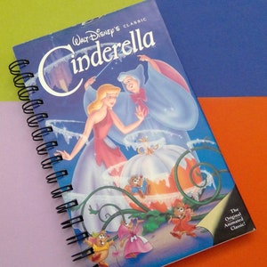 Cinderella Upcycled VHS Cover Notebook – Disney Junk Journal or Autograph Book – Princess Travel Notebook – Recycled VHS Disney Gift