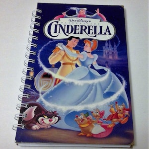 Cinderella VHS notebook, movie notepad, blank notebook, VHS cover, autograph book, disney book junk journal, Disney travel journal, princess