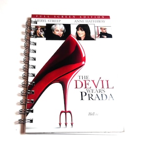 The Devil Wears Prada Movie Journal – Recycled VHS/DVD Cover Notebook, Movie Lover Gift Idea, Upcycled Unique Gift