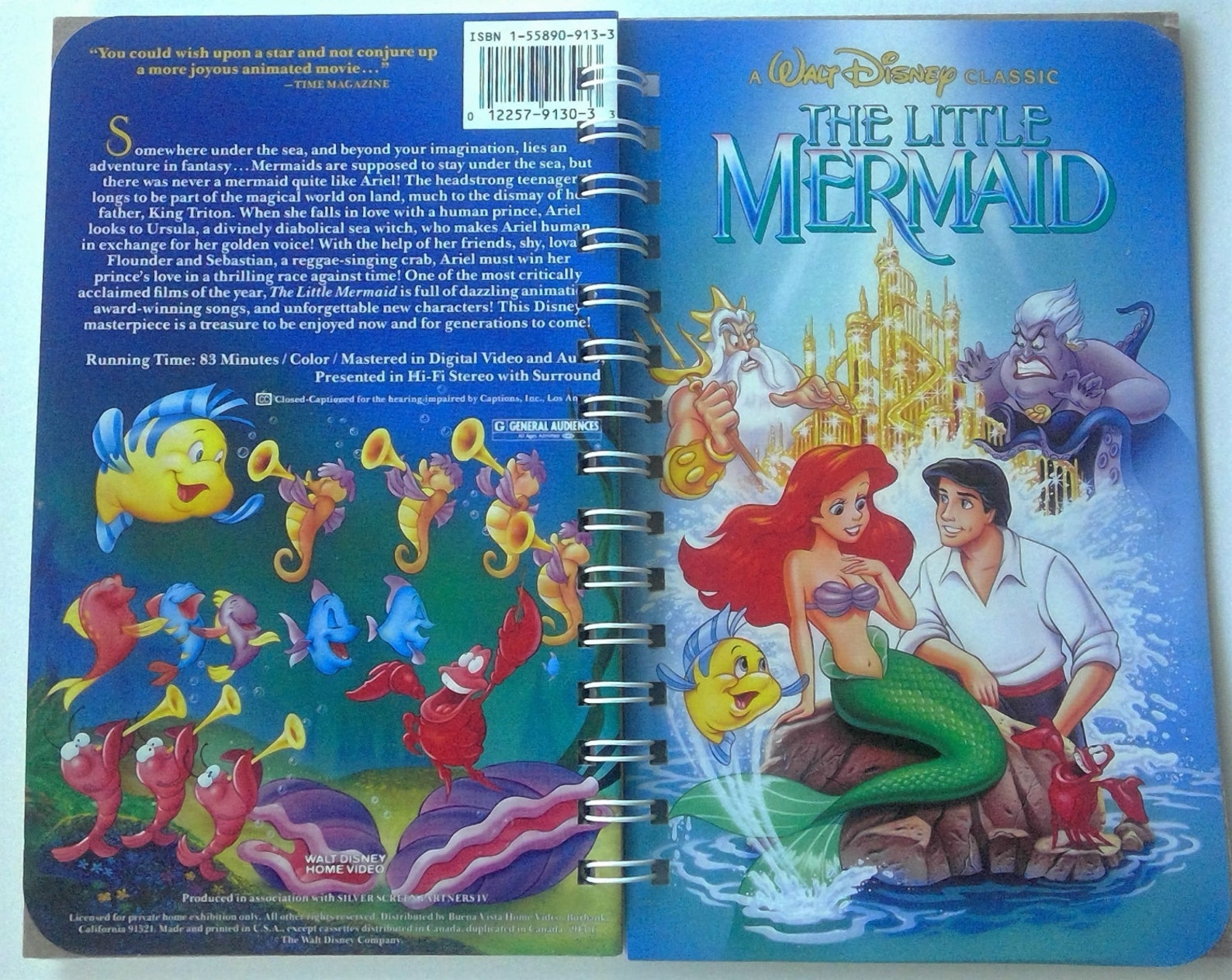 The Little Mermaid VHS notebook movie notepad blank | Etsy